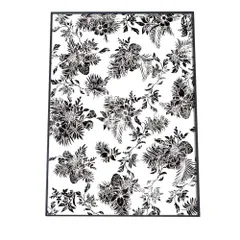 【A0サイズ（約84x119cm）】【pbg-poster-2108】花 フラワー 植物 白黒 総柄 植物 ポスター  ポスター フォト フレーム オシャレ アート モダン シンプル オシャレ お洒落  特大 大きい 小さい 縦