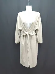 ◇ ◎ kbf ガウン 羽織り カジュアル ポケット Vネック スエード 長袖 カーディガン サイズONE ベージュ レディース E  【1308290057834】