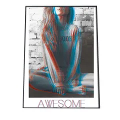 【A3サイズ（約30×42cm）】【pbg-poster-2122】女性 ウーマン アート 白黒 ポスター  ポスター フォト フレーム オシャレ アート モダン シンプル オシャレ お洒落  特大 大きい 小さい 縦