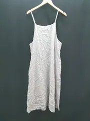 ◇ Samansa Mos2 肩調節 薄手 シンプル おしゃれ ノースリーブ ロング丈 ワンピース サイズF グレー レディース E  【1308290059760】