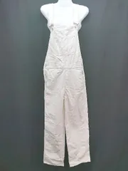 ◇ global work つなぎ サロペット カジュアル フロントポケット オーバーオール サイズFREE ホワイト レディース E  【1308290059142】