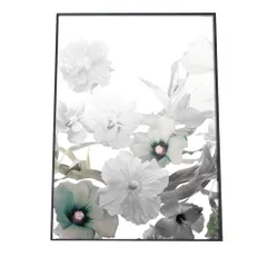 【B3サイズ（約36x51cm）】【pbg-poster-2138】花 フラワー 白黒 総柄 植物 ポスター  ポスター フォト フレーム オシャレ アート モダン シンプル オシャレ お洒落  特大 大きい 小さい 縦