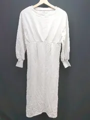 ◇ bonjour sagan スウェット カジュアル スリット ロング 長袖 ロング丈 ワンピース サイズFREE ベージュ レディース E  【1308290058831】