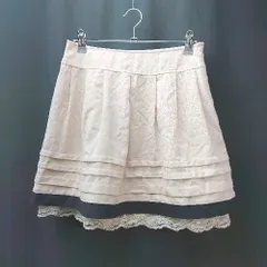 ◇ LAISSE PASSE バックジップ 裏地 レース 薄手 シンプル ショート丈 フレア スカート サイズ38 ベージュ レディース E  【1308290061664】のサムネイル