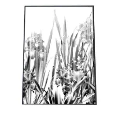 【A2サイズ（約42x59cm）】【pbg-poster-2170】花 フラワー 植物 白黒 総柄 植物 ポスター  ポスター フォト フレーム オシャレ アート モダン シンプル オシャレ お洒落  特大 大きい 小さい 縦