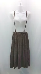 ◇ merlot ウエストゴム 起毛 裏地 プリーツ チェック柄 ノースリーブ 膝丈 ワンピース 表記なし ブラウン レディース E  【1308290060070】