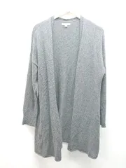 ◇ AMERICAN EAGLE OUTFITTERS カジュアル シンプル ロング丈 透かし編み 長袖 カーディガン サイズXL グレー レディース E  【1308290062661】
