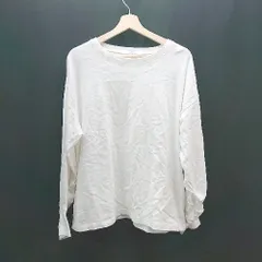 ◇ green label relaxing クルーネック 無地 オーバーサイズ 長袖 Tシャツ 表記なし ホワイト レディース E  【1308290063392】