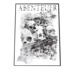 【A3サイズ（約30×42cm）】【pbg-poster-3035】ドクロ 白黒 骨 ポスターおしゃれ ファッション ポスター アート モダン 絵 画   特大 大きい 小さい フォト 縦