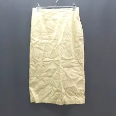 ◇ 23区 ニジュウサンク バックファスナー 無地 スリット ひざ丈 タイト スカート サイズ38 イエロー レディース E  【1308290065594】