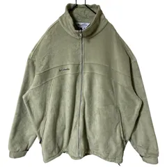 3XL コロンビア フリース オーバーサイズ ワンポイント ベージュ系 アウトドア ジャケット アウター レディース ユニセックス メンズ 古着 長袖