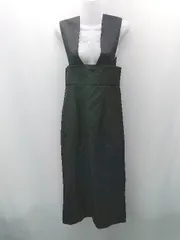 ◇ Louere ルエレ 無地 バックファスナー スリット ロング ワンピース サイズS ブラック レディース E  【1308290066089】