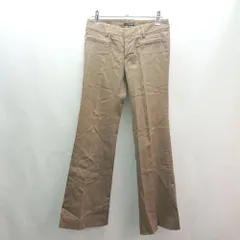 ◇ BLACK BY MOUSSY ストレッチ素材センタープレス カジュアル フレアパンツ サイズ0 ブラウン レディース E  【1308290069615】