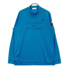 サイズ：3L LE COQ GOLF ルコックゴルフ  ハイネック 長袖Tシャツ ワッペン  ブルー系 [240101593613] ゴルフウェア メンズ ストスト