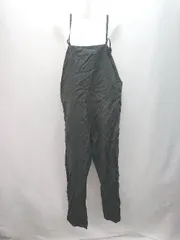 ◇ RCW BLUE LABEL 麻混 無地 テーパード オールインワン サイズ38 ブラック レディース E  【1309040000018】