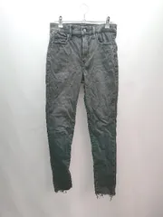 ◇ UNIQLO ユニクロ カットオフ 無地 ダメージ加工 デニムパンツ サイズ26 グレー レディース E  【1309040000223】