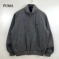 PUMA 00s y2k archive reversible puff blouson jacket XL プーマ リバーシブル ブルゾン ジャケット ストライプ 中綿 キルティング 短丈 平成