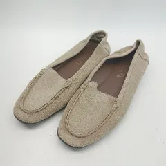 ◇ Le Talon ル タロン スエード調 無地 スクエアトゥ ローファー サイズ24.5 ベージュ レディース E  【1309040001671】