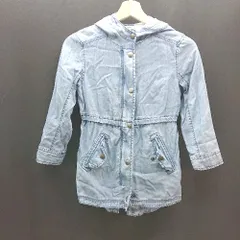 ◇ GAP ギャップ フーディー 無地 ウエストゴム 長袖 デニムジャケット サイズ120 インディゴ レディース E  【1309040001299】
