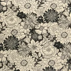 Art Flower 綿麻キャンバス生地  モダン 花柄 カラフル バッグ エプロン おしゃれ ハンドメイド 手芸 裁縫 布地 50cm単位