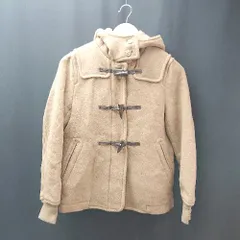 ◇ coen コーエン フーディー 無地 シンプル 長袖 ダッフル コート サイズM キャメル レディース E  【1309040002395】