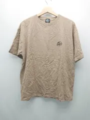 ◇ CAMP7 キャンプ7 クルーネック プリント エンボス 半袖 Tシャツ サイズM ベージュ メンズ E  【1309040002197】