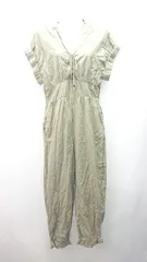 ◇ ZARA ザラ レースアップ おしゃれ オーバーオール バンド袖 ロング丈 表記なし カーキ レディース E  【1309040003675】