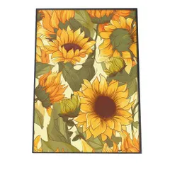 【B4サイズ（約25x36cm）】【si-poster-106】ポスター ボタニカル 花 フラワー 植物 ロハス 自然 グリーン ひまわり インテリア おしゃれ アート モダン   特大 大きい 小さい 縦