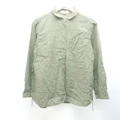 ◇ niko and … ニコアンド フロントボタン 胸ポケット カジュアル 長袖 シャツ サイズ3 カーキ レディース E  【1309040004689】