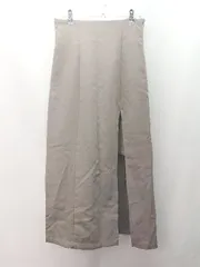 ◇ natural couture バックウエストゴム ファスナー スリット ロング フレア スカート サイズF ブラウン レディース E  【1309040004856】