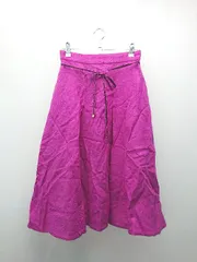 ◇ ◎ anatelier バックウエストゴム ファスナー 裏地あり 膝丈 フレア スカート サイズ38 ピンク レディース E  【1309040005693】