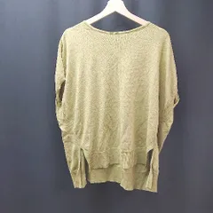 ◇ SENSE OF PLACE クルーネック 薄手 ストレッチ素材 カジュアル ニット サイズONE グリーン レディース E  【1309040006751】