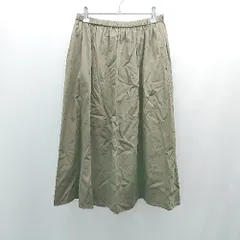 ◇ URBAN RESEARCH DOORS ウエストゴム カジュアル 薄手 ロング フレア スカート サイズONE カーキ レディース E  【1309040006379】