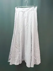 ◇ Arpege story バックウエストゴム ファスナー 裏地あり ロング フレア スカート サイズ0 パープル レディース E  【1309040007451】