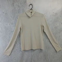 GU ジーユー レディース ソフトリブタートルネックT Mサイズ ナチュラル ハイネック アイボリー 〇◇