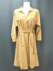 ◇ ◎ AG by aquagirl フロントボタン ウエストゴム 綺麗め 長袖 ロング ワンピース サイズS ブラウン系 レディース E  【1309040006935】