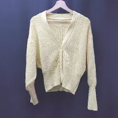 ◇ titivate select.  フロントボタン ニット 春カラー 鮮やか 長袖 カーディガン サイズM イエロー レディース E  【1309040006782】