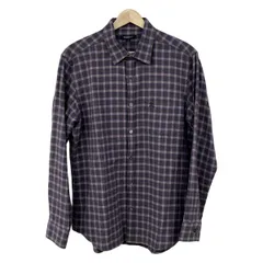 Burberry LONDON(バーバリーロンドン) 長袖シャツブラウス サイズL レディース美品  - ダークグレー×パープル×ライトグレー チェック柄