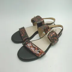 ◇ Oriental Traffic ストラップ 軽量 コンパクト シンプル 総柄 春夏物 サンダル サイズLL ブラウン レディース E  【1309040009332】