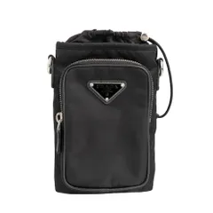 【名古屋】プラダ Re-Nylon スマートフォンケース 2ZH155 ブラック シルバー金具 ポーチ ショルダーバッグ ミニ 男女
