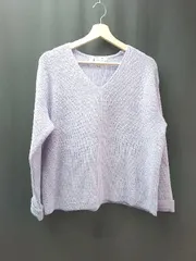 ◇ ROPE PICNIC Vネック ニット生地 厚手 秋冬向け 長袖 セーター サイズ40 パープル レディース E  【1309040011243】