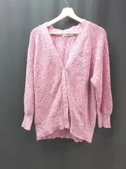 ◇ AMERICAN HOLIC フロントボタン 厚手 秋冬向け カジュアル 長袖 カーディガン サイズM ピンク レディース E  【1309040011175】