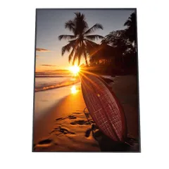 【B4サイズ（約25x36cm）】【si-poster-1288】ポスター サーフ系 海 ブルー さわやか 海岸 ヤシの木 空 インテリア おしゃれ ファッション フォト オシャレ モダン