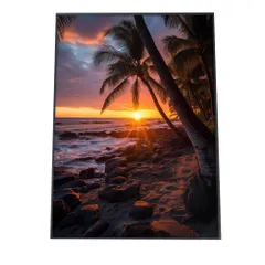 【A4サイズ（約21x30cm）】【si-poster-1289】ポスター サーフ系 海 ブルー さわやか 海岸 ヤシの木 空 インテリア おしゃれ ファッション フォト オシャレ モダン