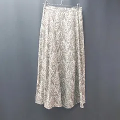 ◇ apart by lowrys バックウエストゴム ペイズリー柄 クール ロング丈 フレア スカート 表記なし カーキ レディース E  【1309040011397】