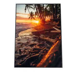 【B4サイズ（約25x36cm）】【si-poster-1290】ポスター サーフ系 海 ブルー さわやか 海岸 ヤシの木 空 インテリア おしゃれ ファッション フォト オシャレ モダン