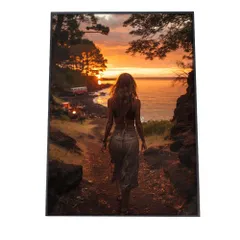 【B3サイズ（約36x51cm）】【si-poster-1293】ポスター サーフ系 海 ブルー さわやか 海岸 ヤシの木 空 インテリア おしゃれ ファッション フォト オシャレ モダン