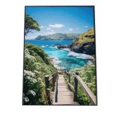 【B3サイズ（約36x51cm）】【si-poster-1297】ポスター サーフ系 海 ブルー さわやか 海岸 ヤシの木 空 インテリア おしゃれ ファッション フォト オシャレ モダン