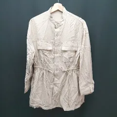 ◇ ROPE PICNIC フロントファスナー ウエスト紐 無地 大人 長袖 シャツジャケット サイズ38 ライトベージュ レディース E  【1309040012547】