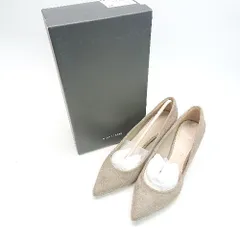 ◇ ◎ adam et rope ポインテッドトゥ スエード オフィスカジュアル ガーリー パンプス サイズ23cm ベーシュ レディース E  【1309040013223】